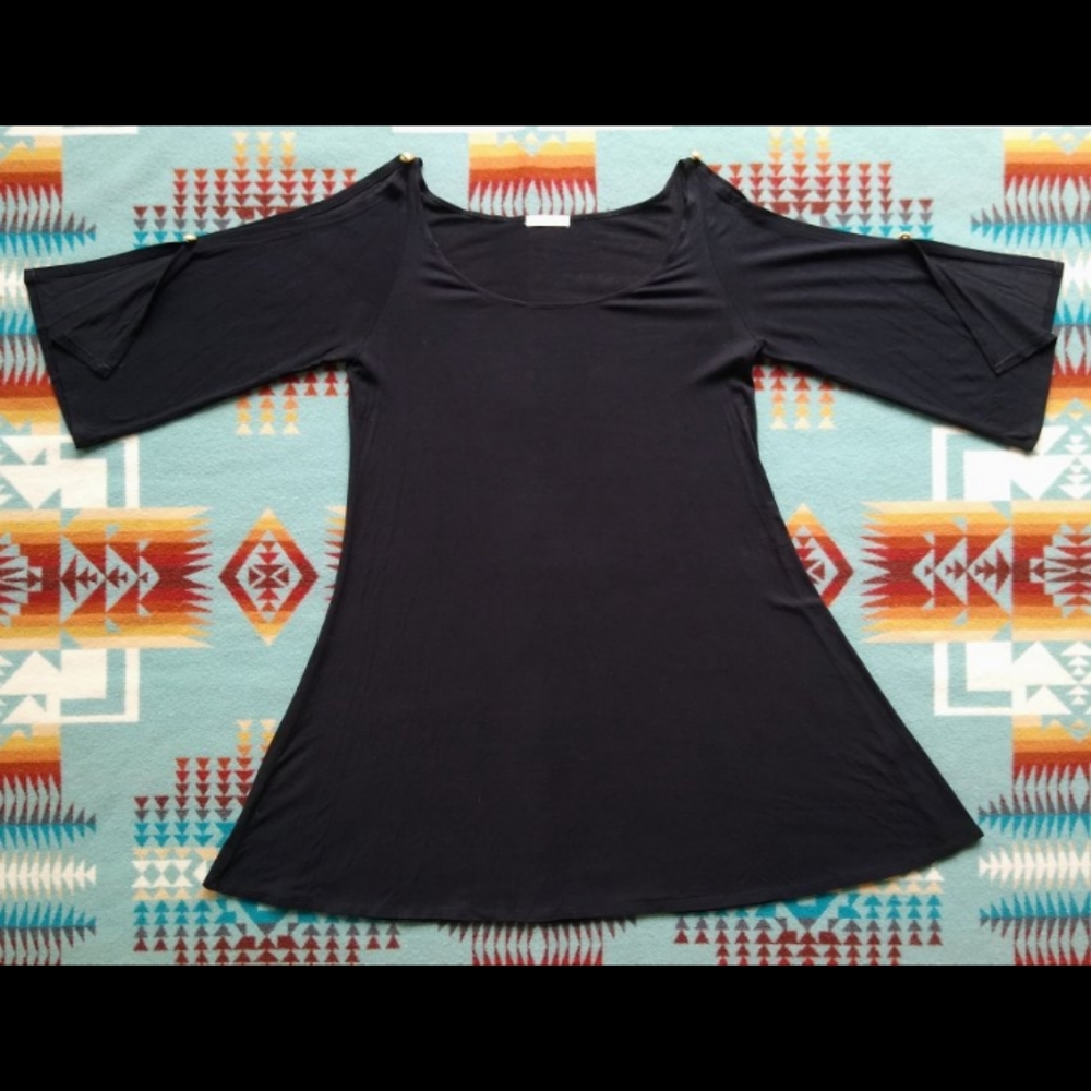 LC Lauren Conrad Black Midi Dress
